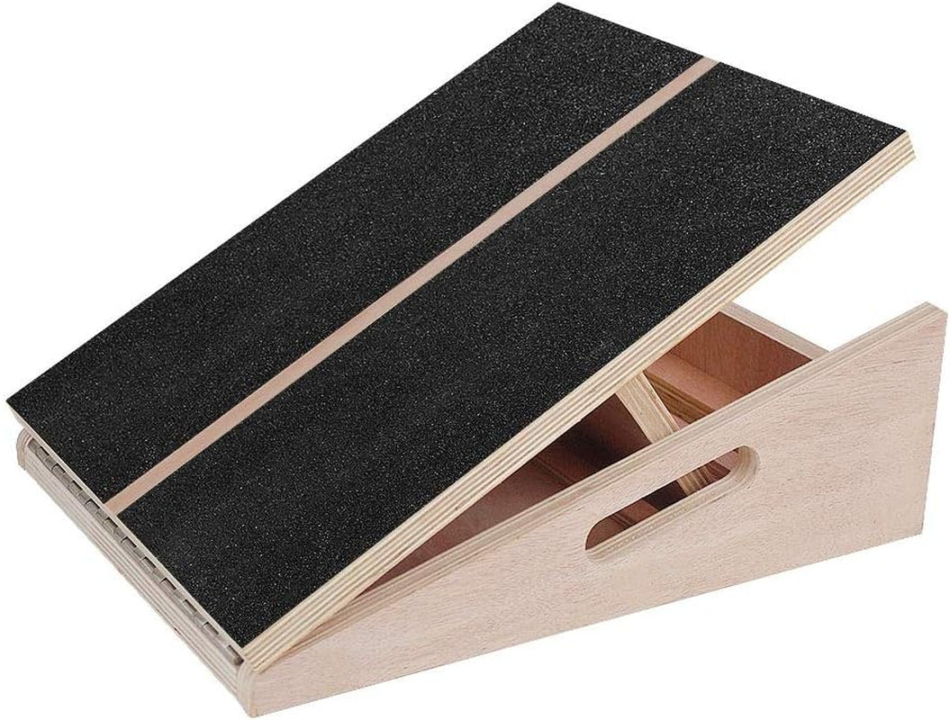 Professional Wooden Slant Board Calf Stretcher, Adjustable Incline Ankle Stretching Board, Extra Side Handle Design for Portability, 5 Positions Workout Board