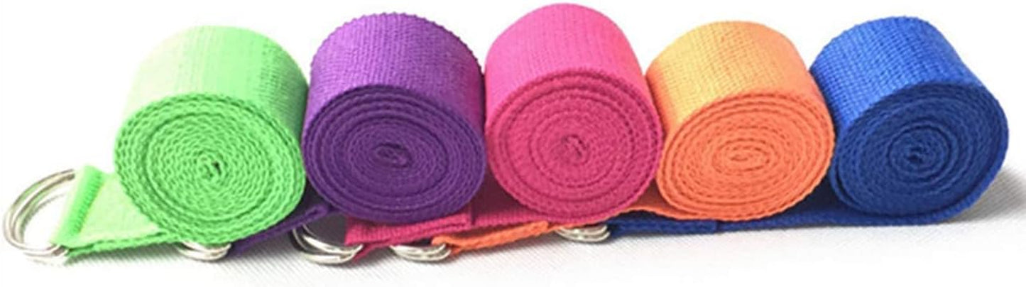 5-Pack Yoga Exercise Adjustable Straps 8Ft or 10Ft with Durable D-Ring for Pilates & Gym Workouts Yoga Fitness | Hold Poses, Stretch, Improve Flexibility & Maintain Balance
