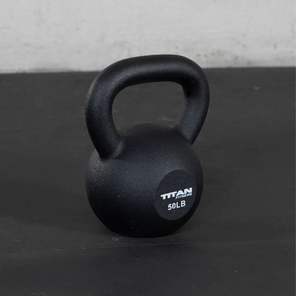 50 LB Cast Iron Kettlebell, Single Piece Casting, LB Markings, Full Body Workout