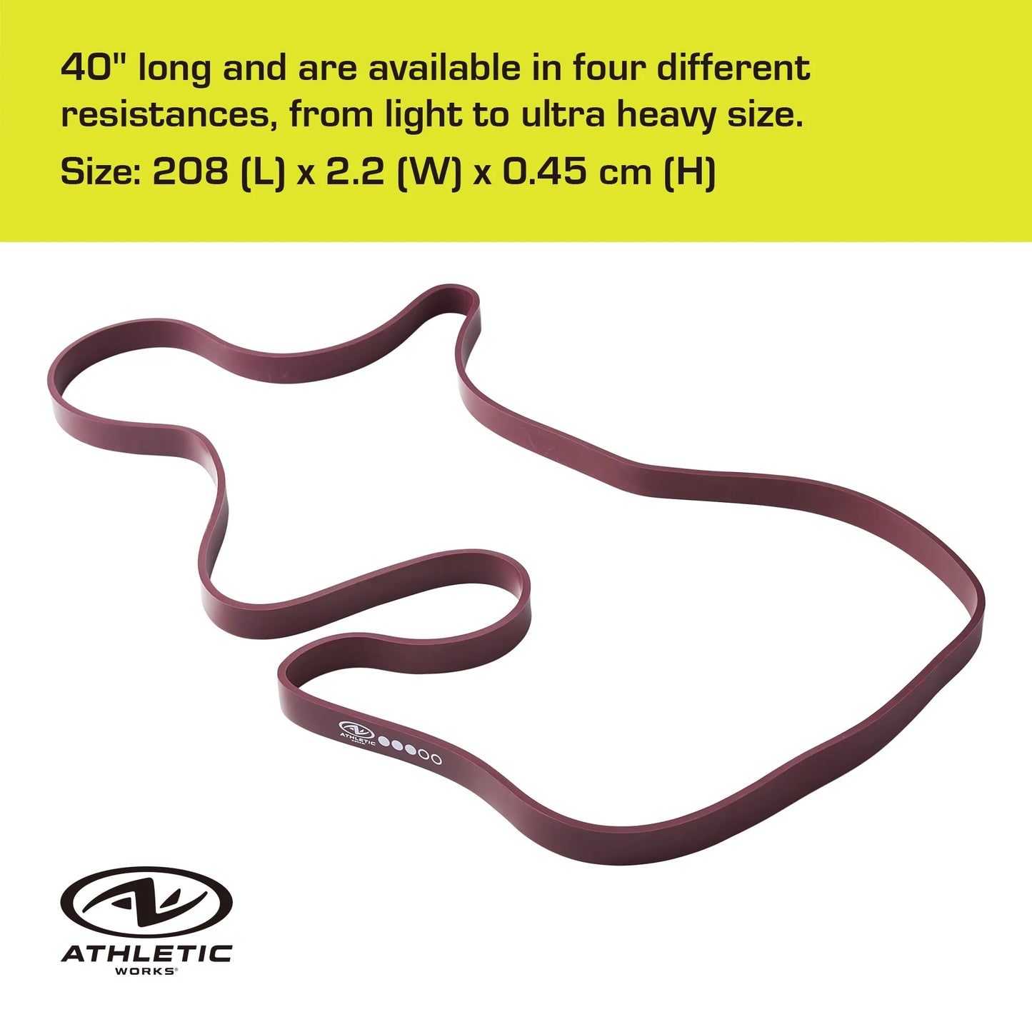 Resistance Bands, Medium, Natural Latex, 40Inx0.86In, Purple