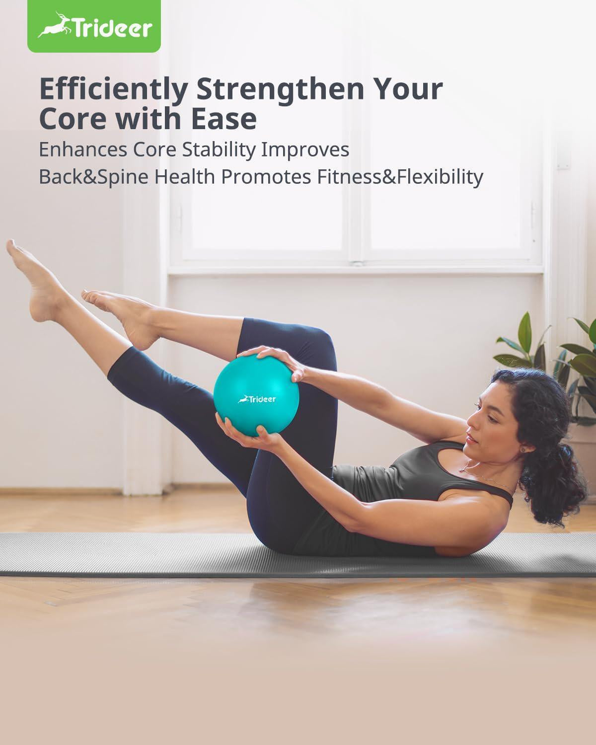 Trideer Pilates Ball 9 Inch Core Ball, Small Exercise Ball with Exercise Guide