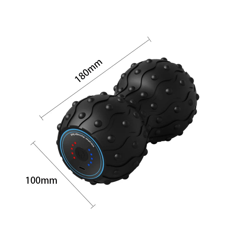 Rechargeable 5 Gears Vibrating Massage Ball Portable Peanut Massager Vibrating Foam Roller for Fitness Mobility Yoga Relaxation