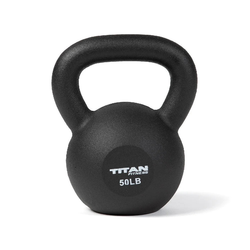 50 LB Cast Iron Kettlebell, Single Piece Casting, LB Markings, Full Body Workout