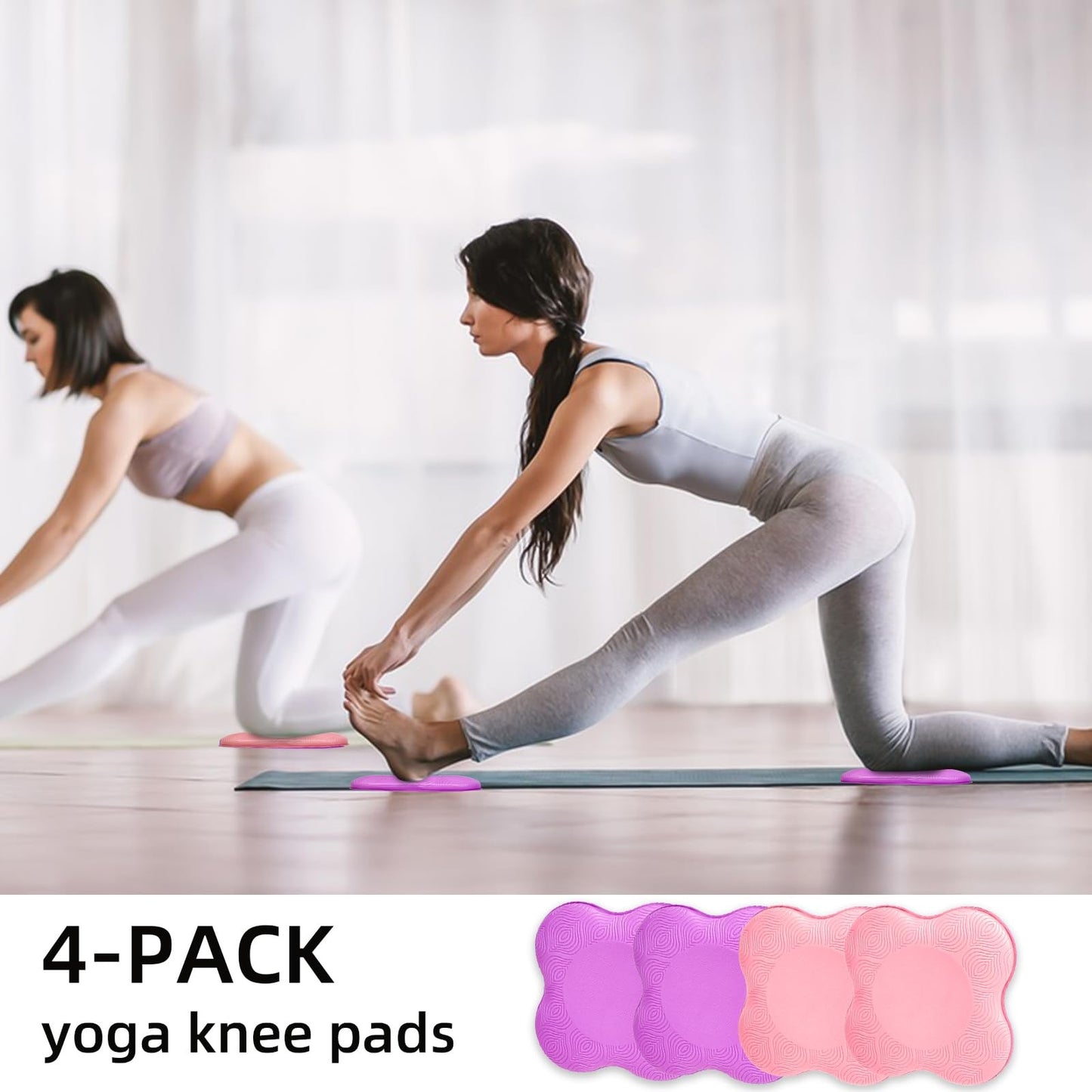 Yoga Knee Pads, Set of 4, Cushions for Knees and Elbows, Fitness, Meditation,...