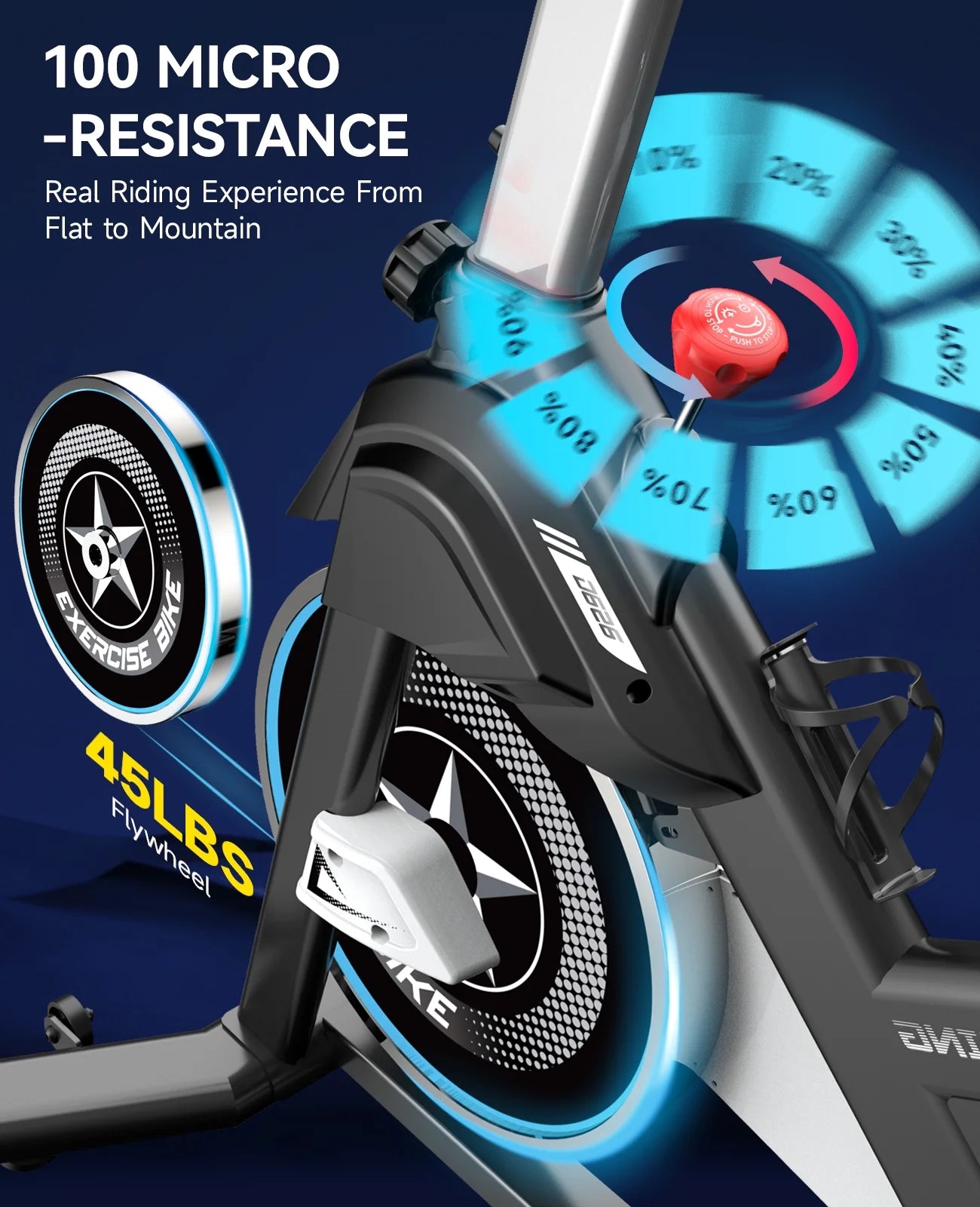 Bluetooth Magnetic Exercise Bike Indoor Cycling Bike Stationary Bikes 40Lbs Flywheel 350Lbs