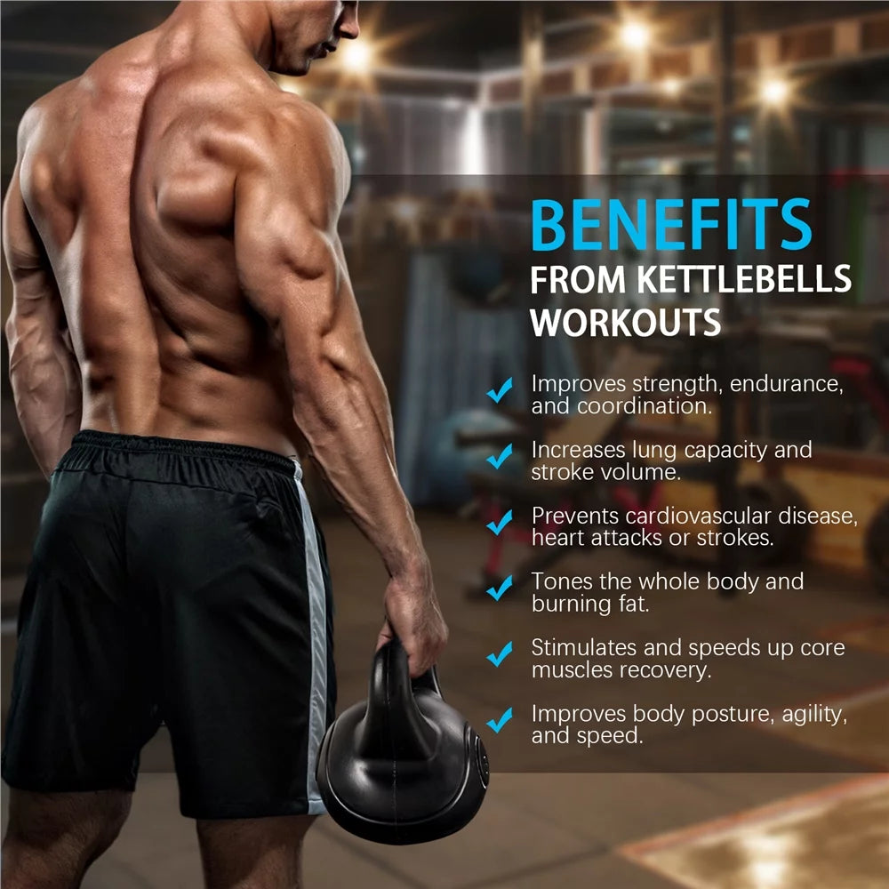 35 Lbs HDPE Coated Kettlebell, Black