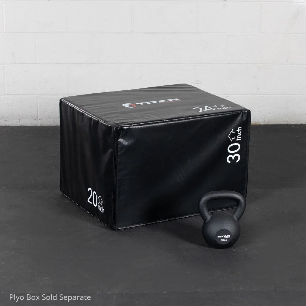 50 LB Cast Iron Kettlebell, Single Piece Casting, LB Markings, Full Body Workout