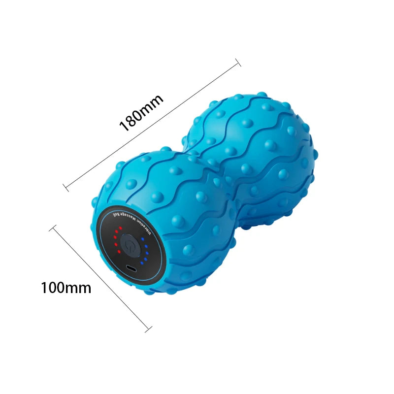 Rechargeable 5 Gears Vibrating Massage Ball Portable Peanut Massager Vibrating Foam Roller for Fitness Mobility Yoga Relaxation