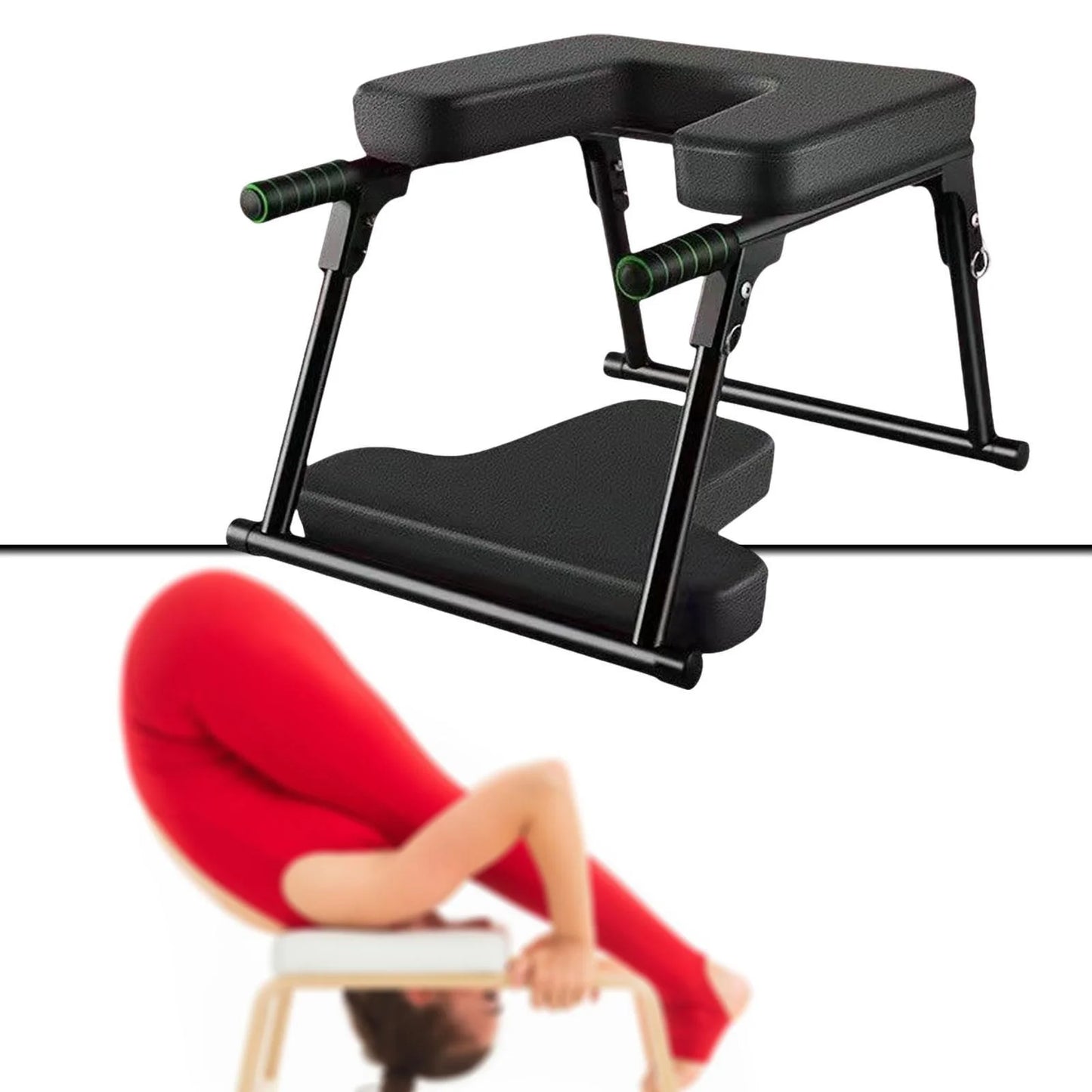 Yoga Headstand Bench Inversion Chair Fitness Balance Training Home Headstand S Practice Head Stand Yoga Headstand Stool Black with Mat