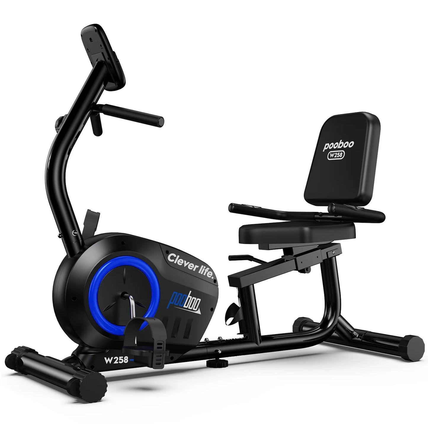 Recumbent Exercise Bikes Sit down Stationary Bicycle Magnetic Resistance Indoor Cycling Bike 380Lbs Capacity