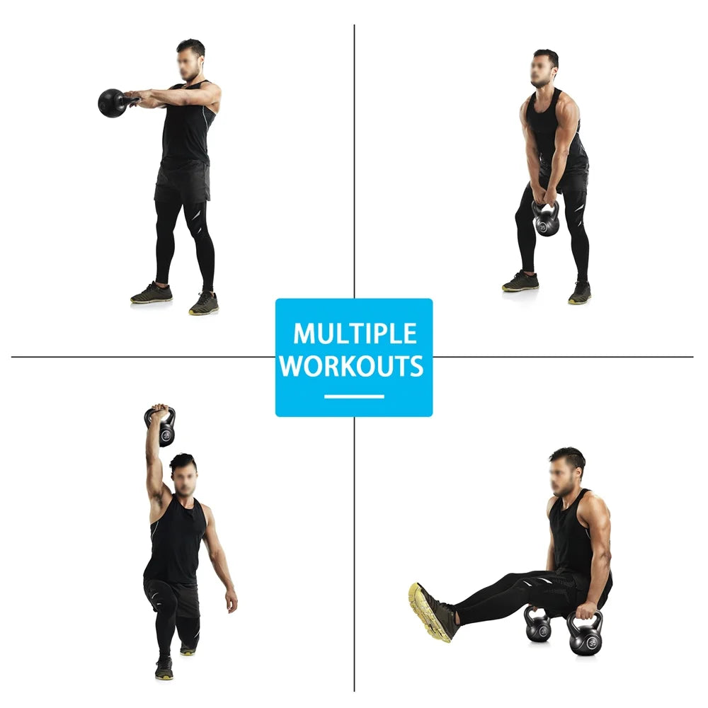 35 Lbs HDPE Coated Kettlebell, Black