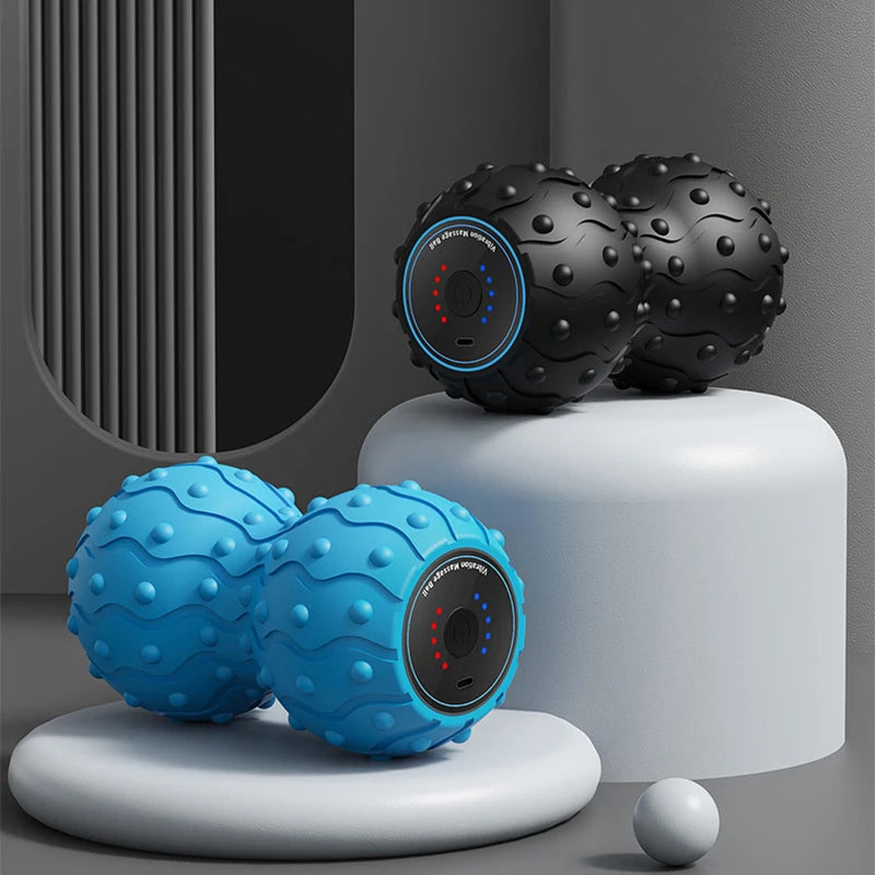 Rechargeable 5 Gears Vibrating Massage Ball Portable Peanut Massager Vibrating Foam Roller for Fitness Mobility Yoga Relaxation