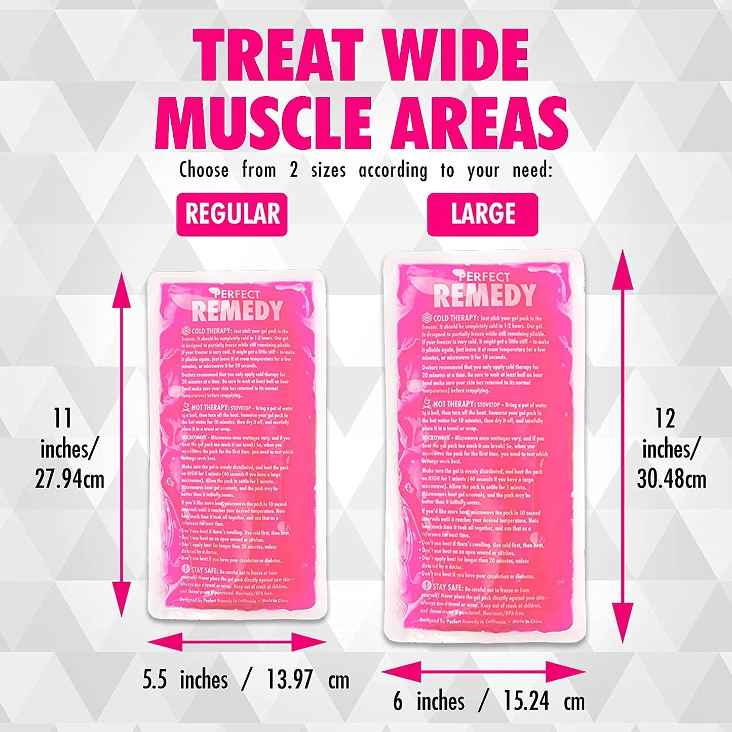 Gel Ice Packs for Injuries Reusable Hot Pack & Cold Pack Compress for Injury, Pain Relief, Rehabilitation, Flexible Therapy, for Knee, Back, Neck, Wrist, Ankle (2 Pack - Pink