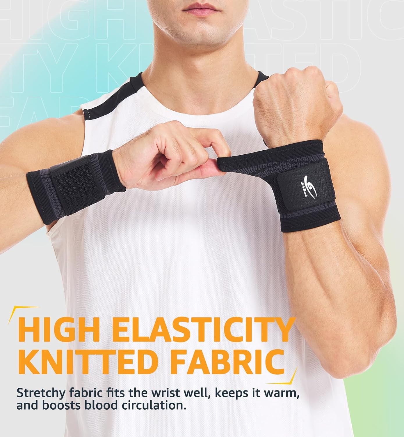 Wrist Brace/Wraps Wrist Compression Strap and Support for Work Fitness Weightlifting Sprains Tendonitis, Carpal Tunnel Arthritis, Pain Relief, Adjustable Wristbands 2 PACK (Black, M)