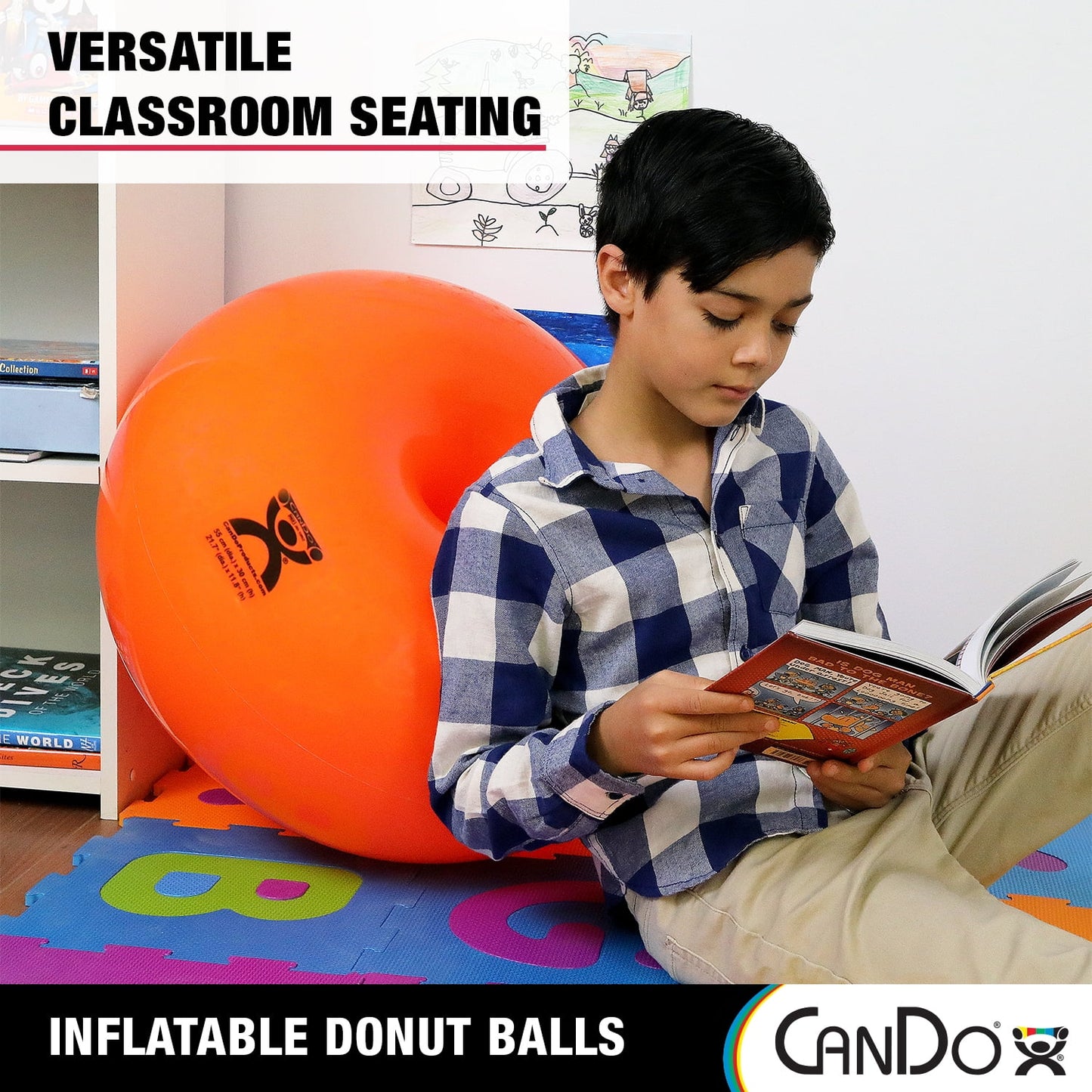 Cando Donut Exercise, Workout, Core Training, Swiss Stability Ball for Yoga, Pilates and Balance Training in Gym, Office or Classroom