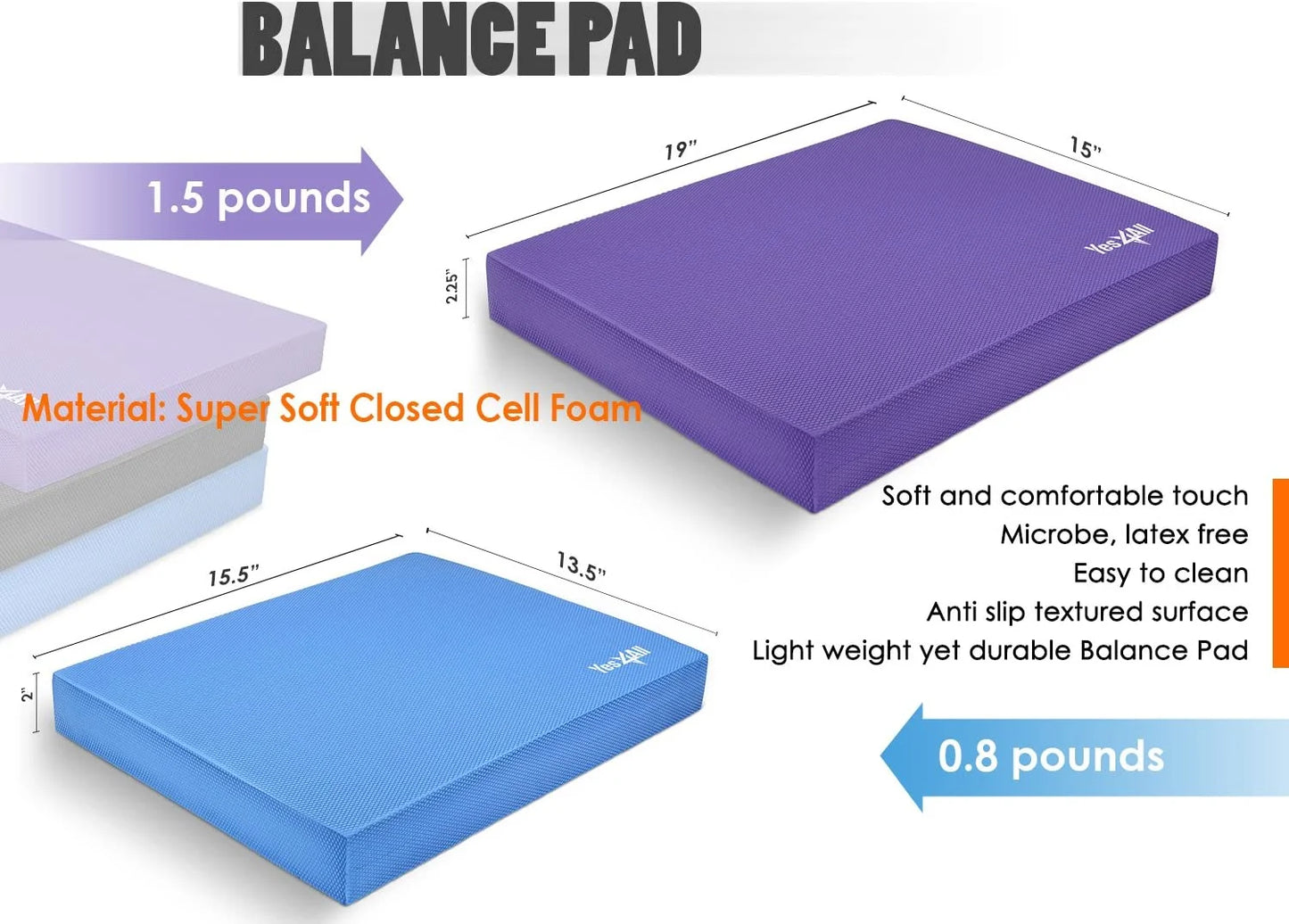 Yoga Balance Board / Balance Foam Pad - Large (Blue)
