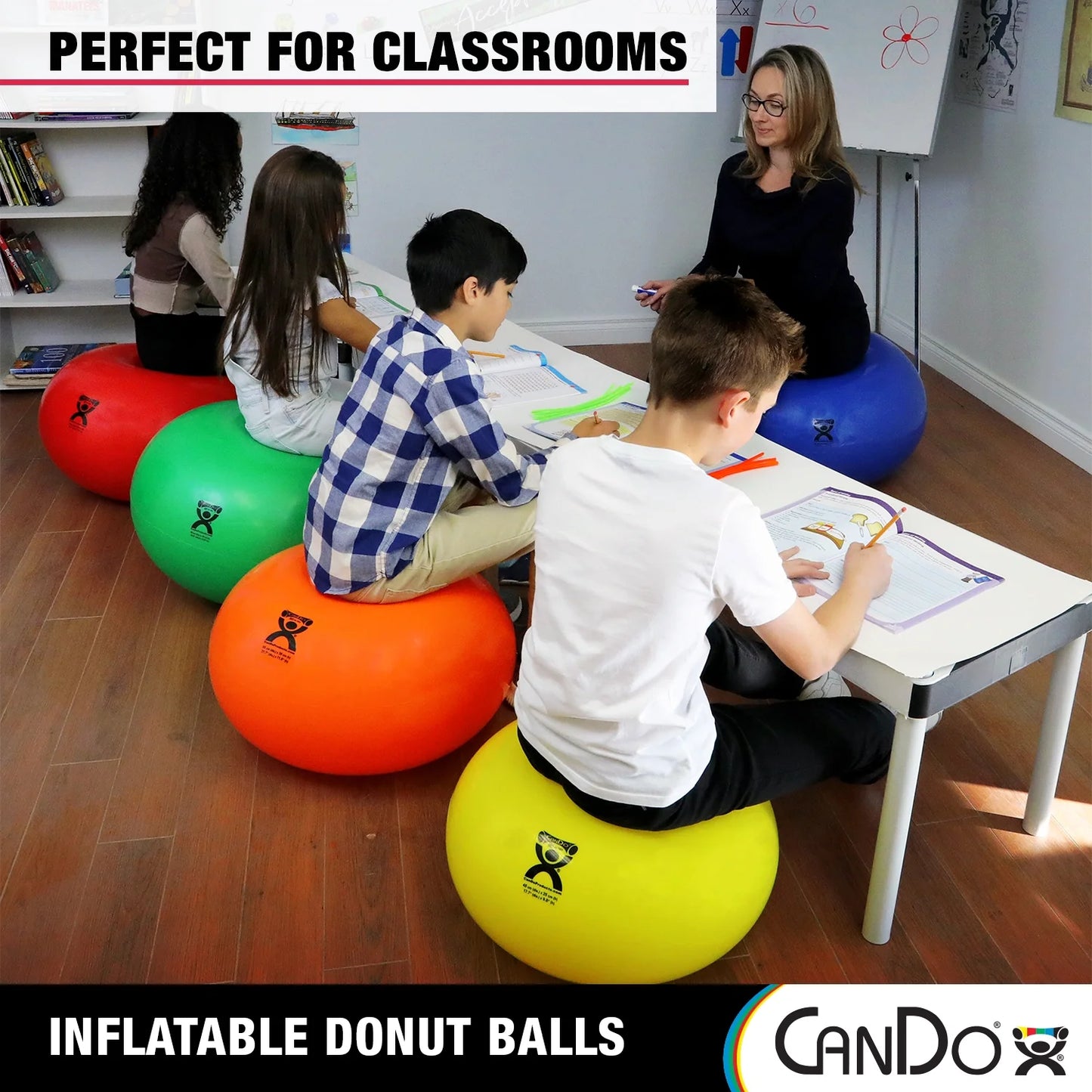 Cando Donut Exercise, Workout, Core Training, Swiss Stability Ball for Yoga, Pilates and Balance Training in Gym, Office or Classroom