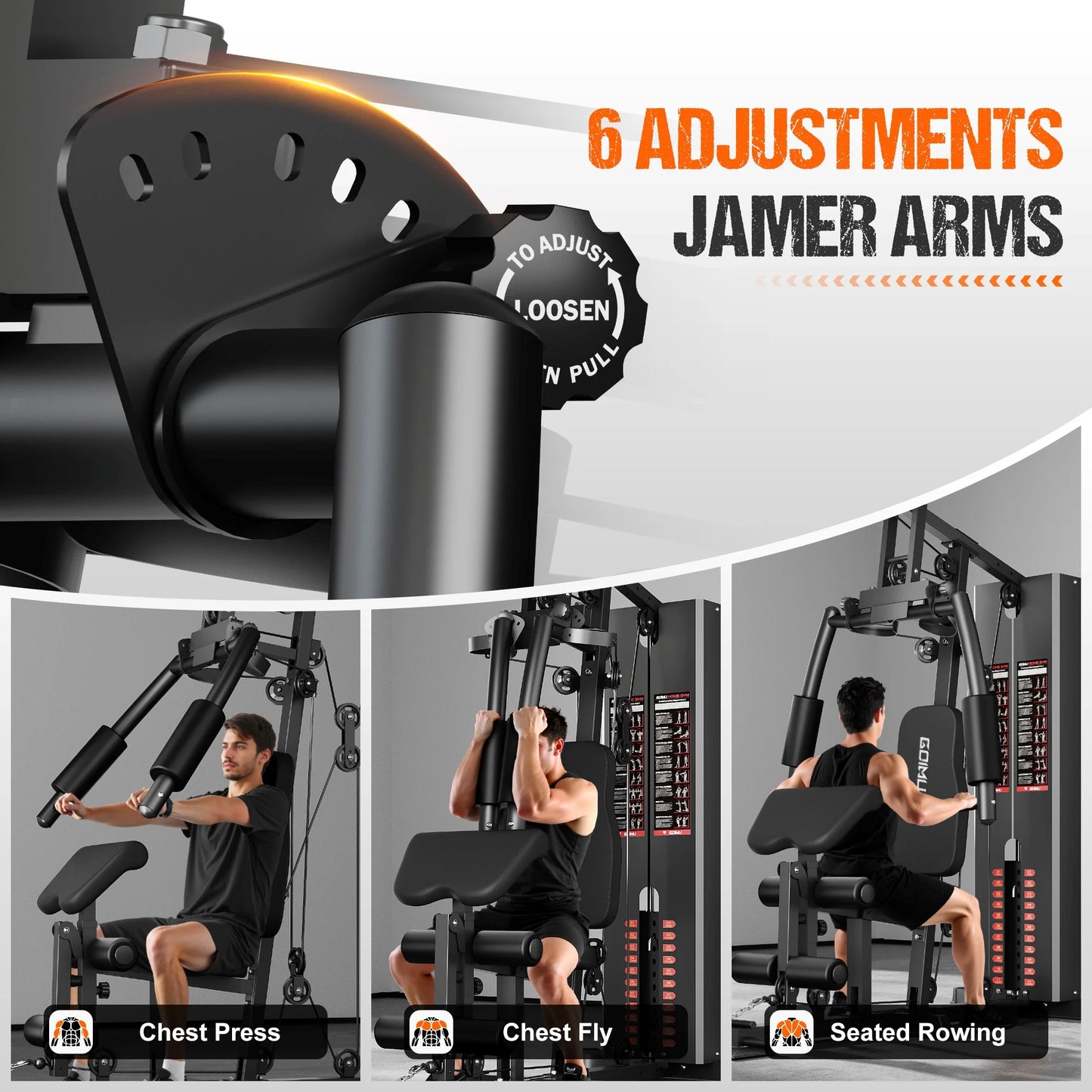 Home Gym, Workout Station with 150LBS Weight Stack, Multifunctional Home Gym Equipment with Pulley System for Full Body Strength Training
