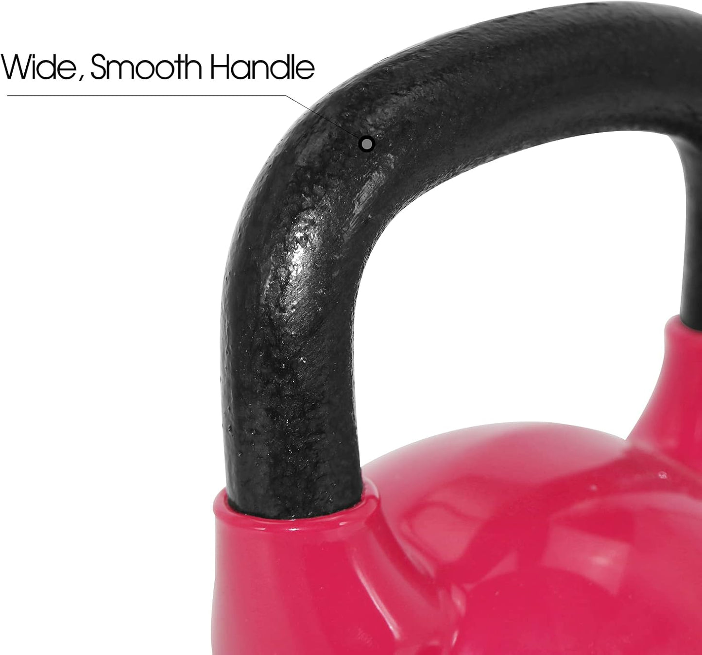Vinyl Coated Kettlebells with Thick Rubber Base- Cast Iron Strength Training Fitness Weight Available: 10, 15, 20, 25 LBS