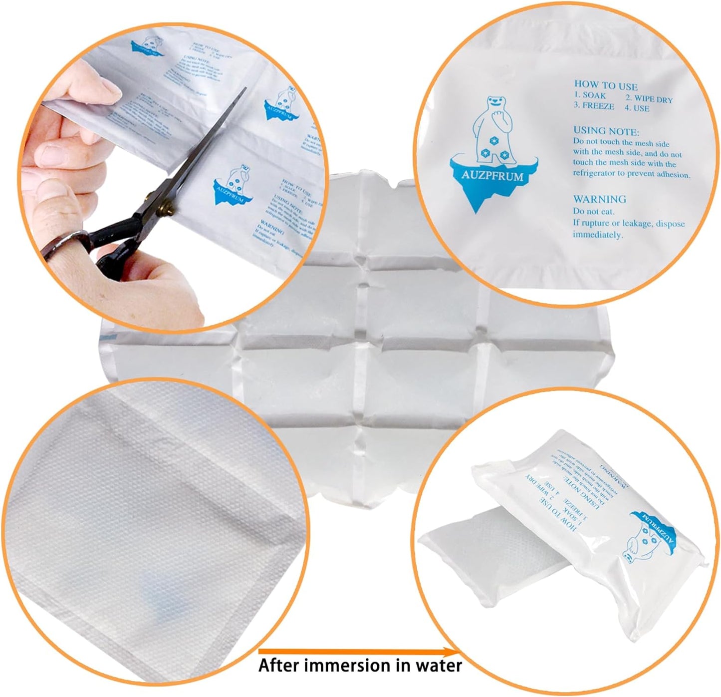Dry Ice Packs for Shipping Frozen Food, 3 Sheets Reusable Cold Ice Packs for ...