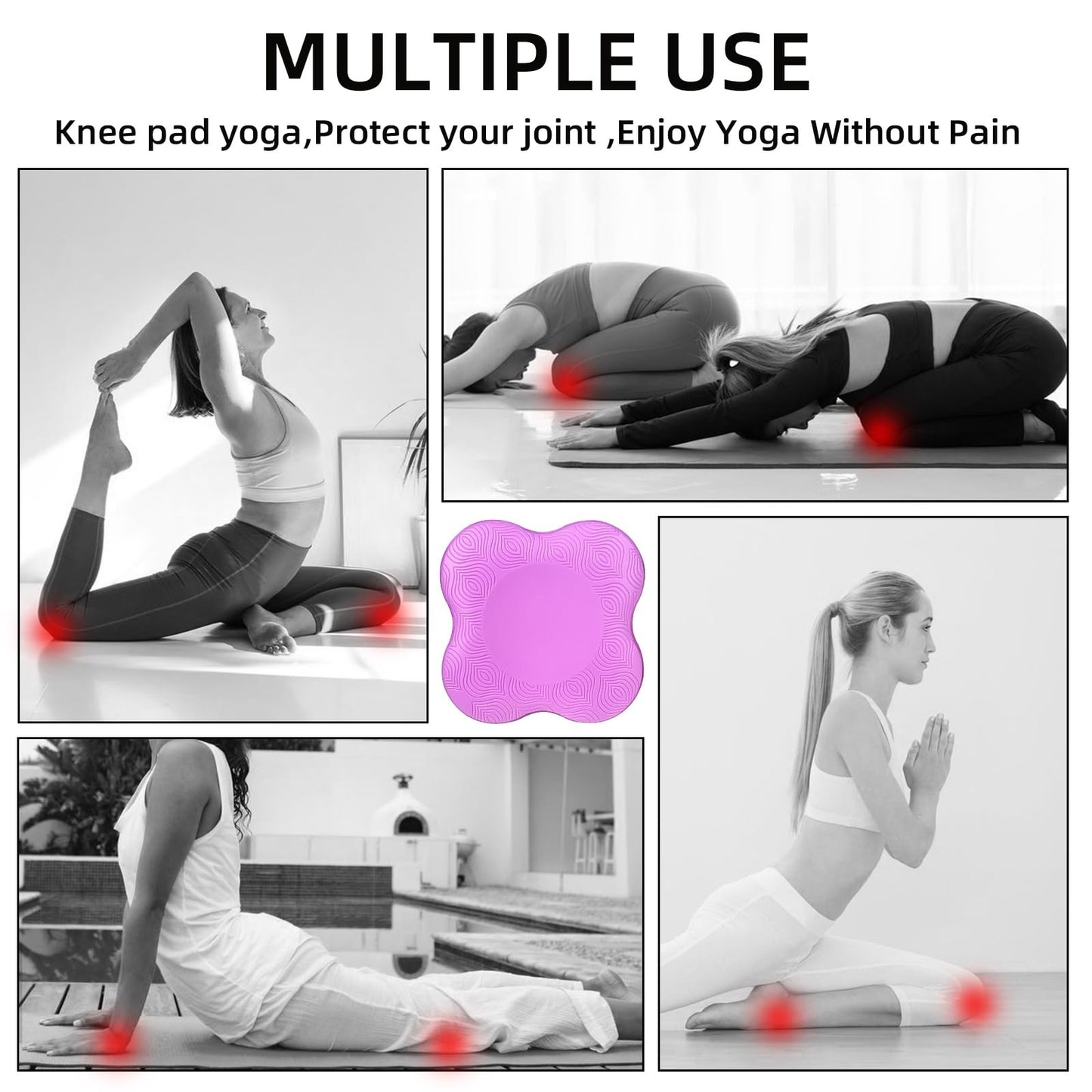 Yoga Knee Pads, Set of 4, Cushions for Knees and Elbows, Fitness, Meditation,...