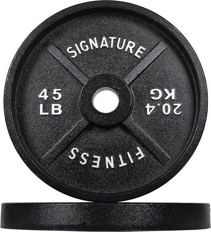 Deep Dish 2-Inch Olympic Cast Iron Weight Plates with E-Coating