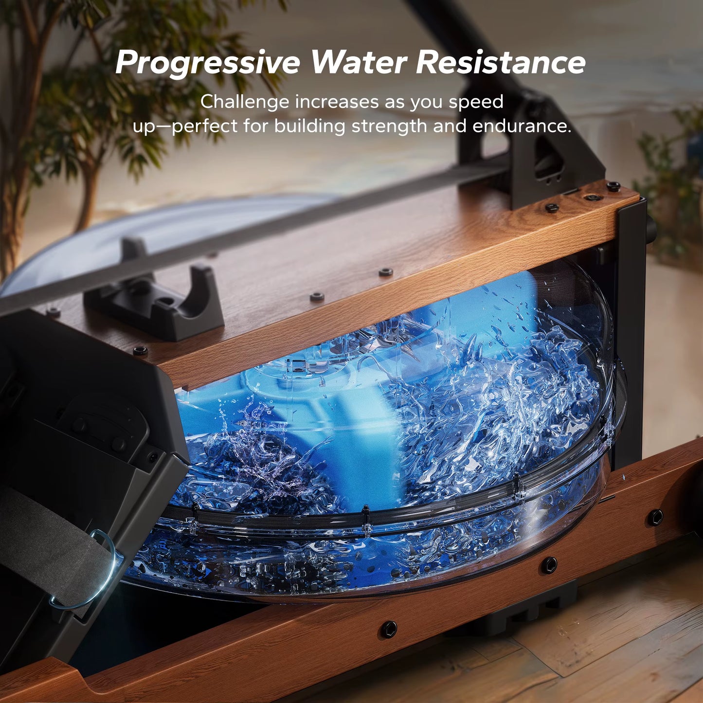 Water Rowing Machines for Home, Foldable Row Machine with 400LBS Weight Capacity, Dedicated Monitor and Comfortable Seat