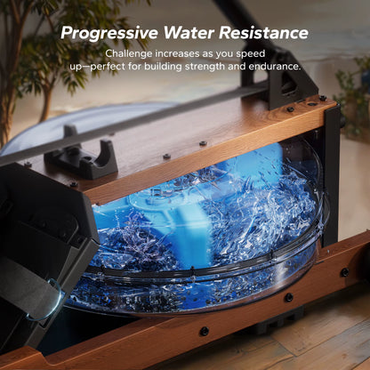 Water Rowing Machines for Home, Foldable Row Machine with 400LBS Weight Capacity, Dedicated Monitor and Comfortable Seat
