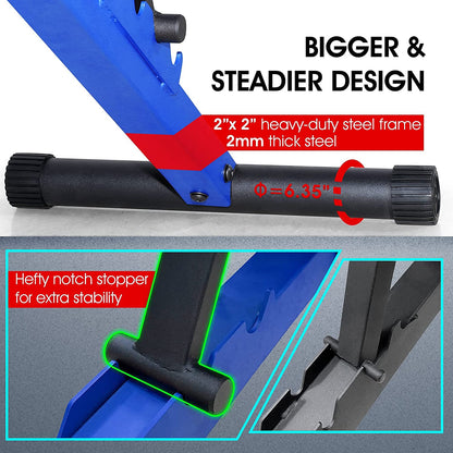 Adjustable Weight Bench / Utility Weight Bench with Foldable Design - Multi-Purpose Flat/Incline/Decline Bench for Home Gym (Cobalt) (UXT5)