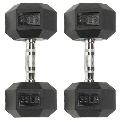 Six-Sided Rubber Coated Hex Dumbbell Sets