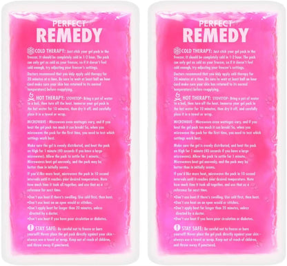 Gel Ice Packs for Injuries Reusable Hot Pack & Cold Pack Compress for Injury, Pain Relief, Rehabilitation, Flexible Therapy, for Knee, Back, Neck, Wrist, Ankle (2 Pack - Pink