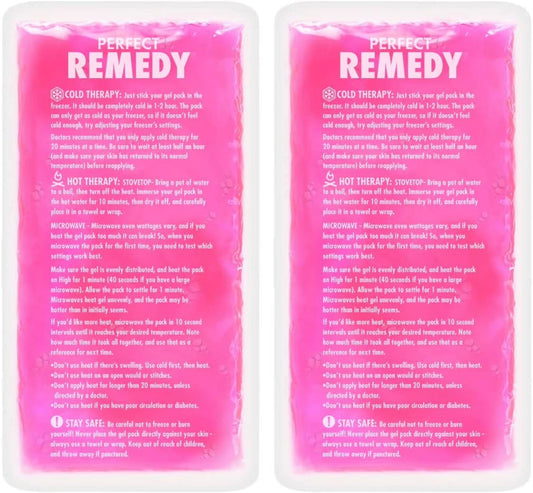 Gel Ice Packs for Injuries Reusable Hot Pack & Cold Pack Compress for Injury, Pain Relief, Rehabilitation, Flexible Therapy, for Knee, Back, Neck, Wrist, Ankle (2 Pack - Pink