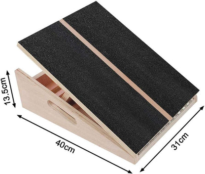 Professional Wooden Slant Board Calf Stretcher, Adjustable Incline Ankle Stretching Board, Extra Side Handle Design for Portability, 5 Positions Workout Board