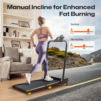 Walking Pad, 3-In-1 under Desk Treadmill for Home and Office, 2.5 HP Portable Walking Jogging Running Machine with Remote Control and LED Display