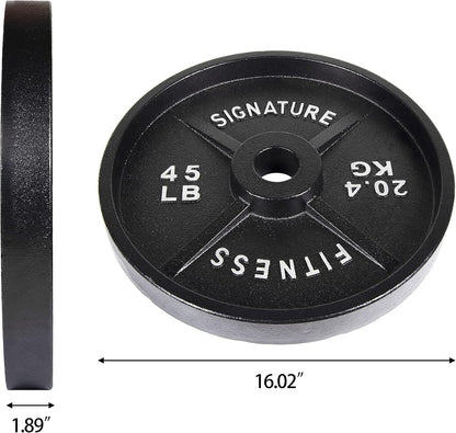 Deep Dish 2-Inch Olympic Cast Iron Weight Plates with E-Coating