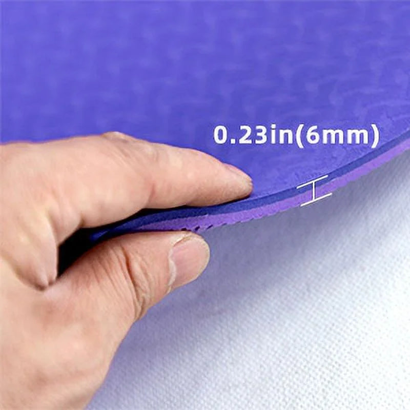 Extra Thick Yoga Mat 24"X72"X0.24" Thickness 6Mm -Eco Friendly Material- with High Density Anti-Tear Exercise Bolster