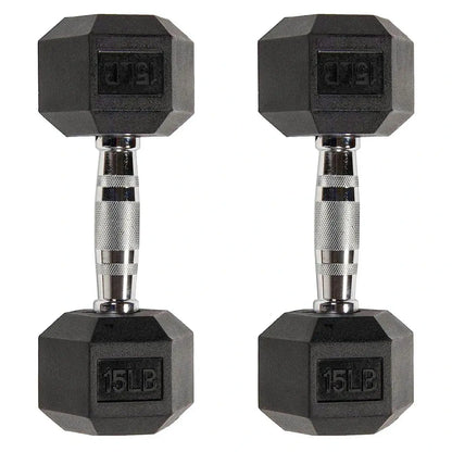 Six-Sided Rubber Coated Hex Dumbbell Sets