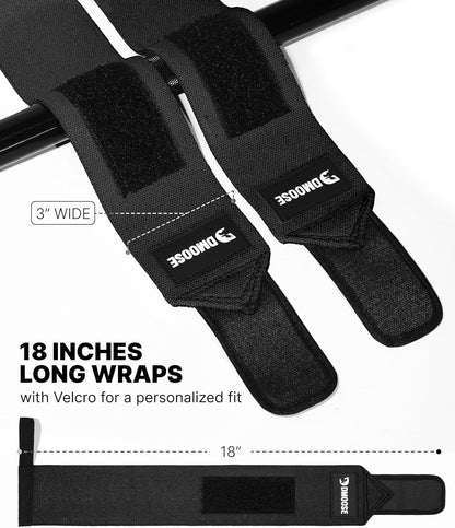 Wrist Wraps for Weightlifting 18" - Heavy Duty Gym Wrap with Hand Thumb Loop for Support & Pain Relief, USPA Approved Powerlifting, Weight Lifting Wrist Straps for Men & Women Work Out