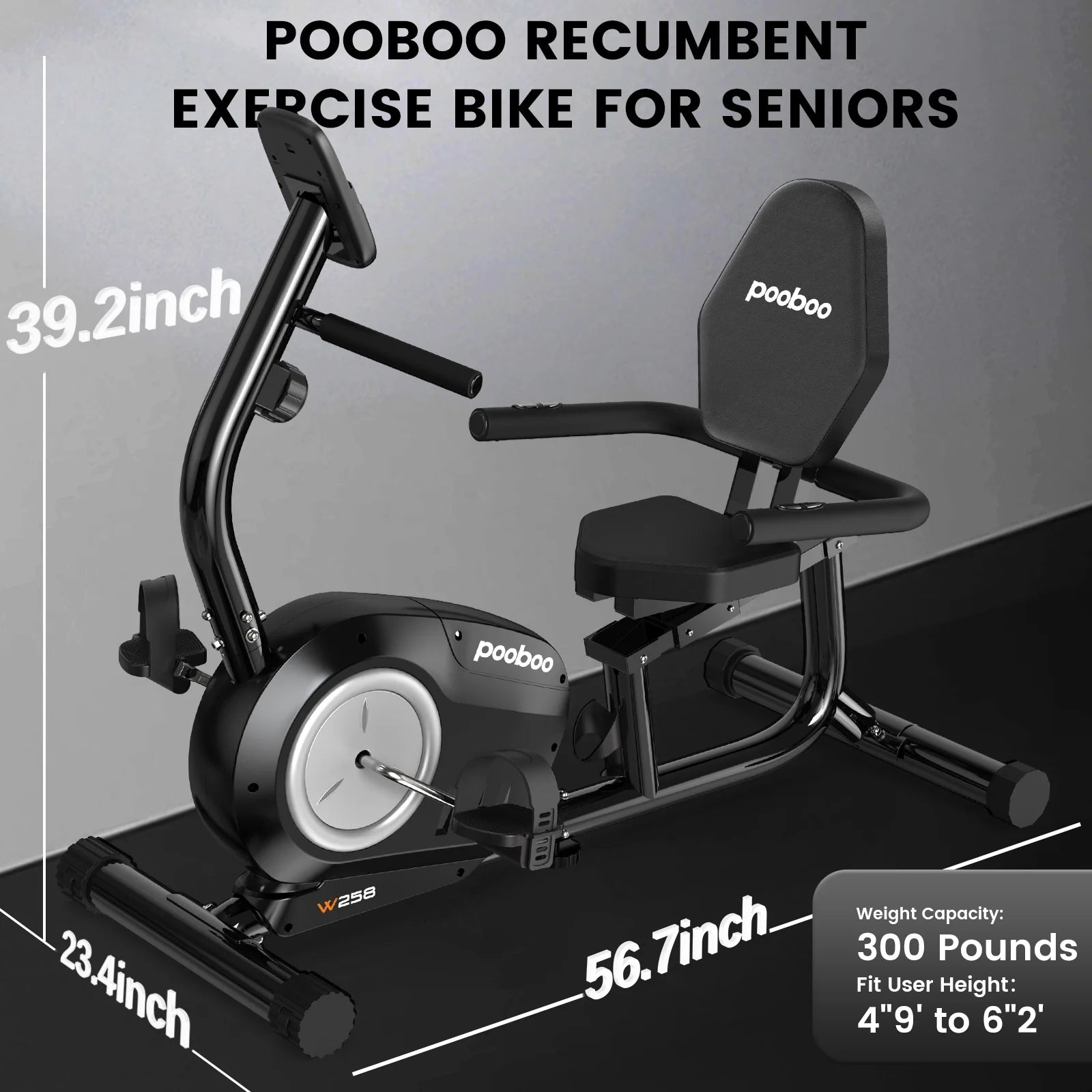 Recumbent Exercise Bikes Sit down Stationary Bicycle Magnetic Resistance Indoor Cycling Bike 380Lb Silver