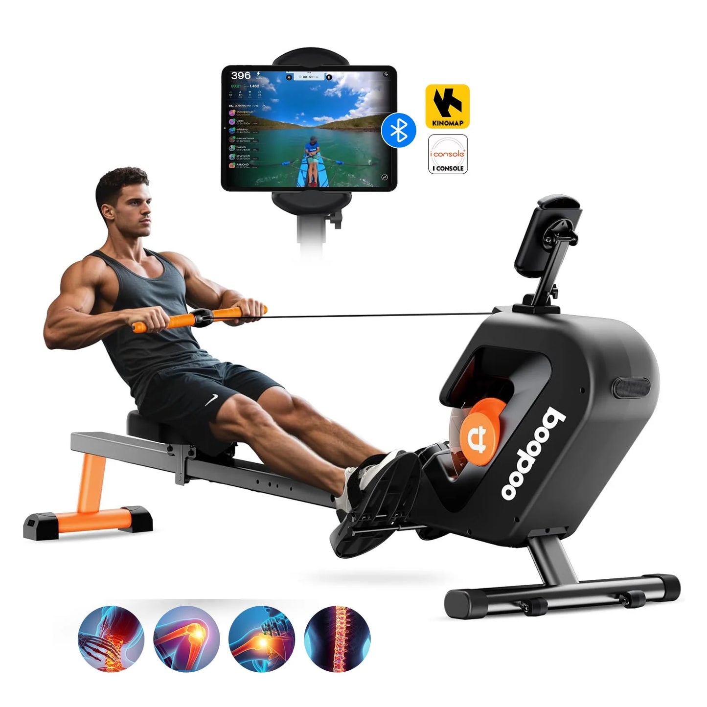 85% Pre-Assembled Magnetic Rowing Machines Rower Foldable 8 Level Resistance Indoor Rower Machines Home Exercise 350Lb