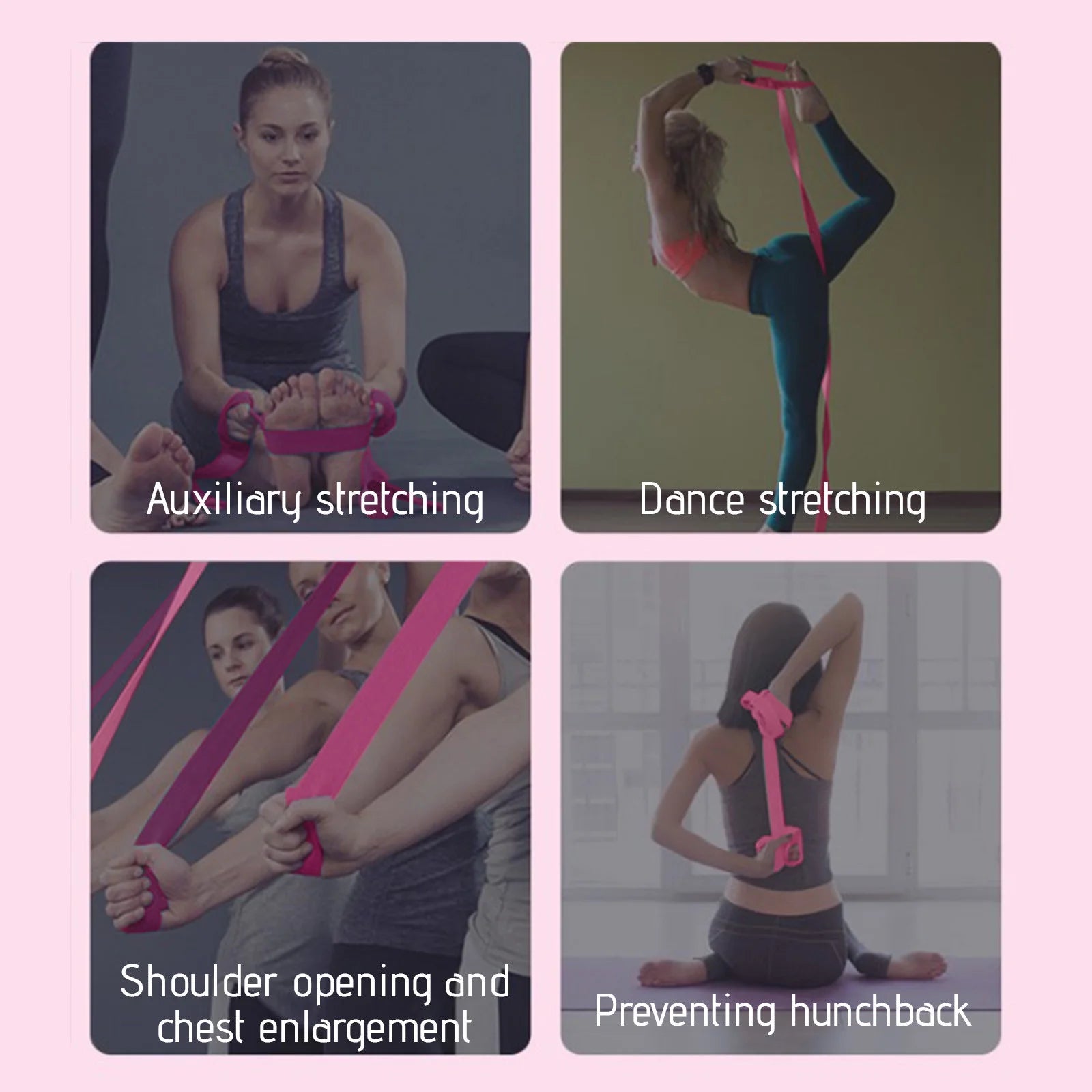 School Sports & Outdoors Yoga Strap Bands for Stretching Belt Pilates Dance Straps with Safe Adjustion D-Ring Buckle, Non Elastis Accessories, Home Gift