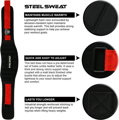 Weight Lifting Belt - Nylon 6-Inch Firm & Comfortable Back Support, Best for Workouts at the Gym, Weightlifting or Crossfit. Easily Adjustable Viper Large