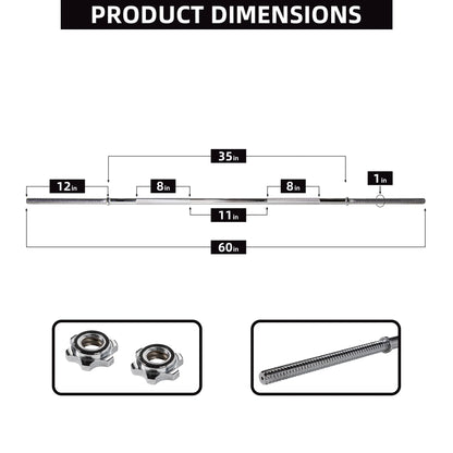 Cast Iron Standard Weight Including 5FT Sectional Standard Barbell with Star Locks, 95-Pound Set