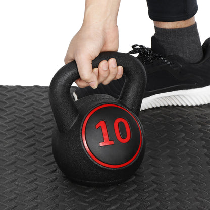 Pro 3-Piece Kettlebell Set Fitness Strength Training Exercise with Base Rack