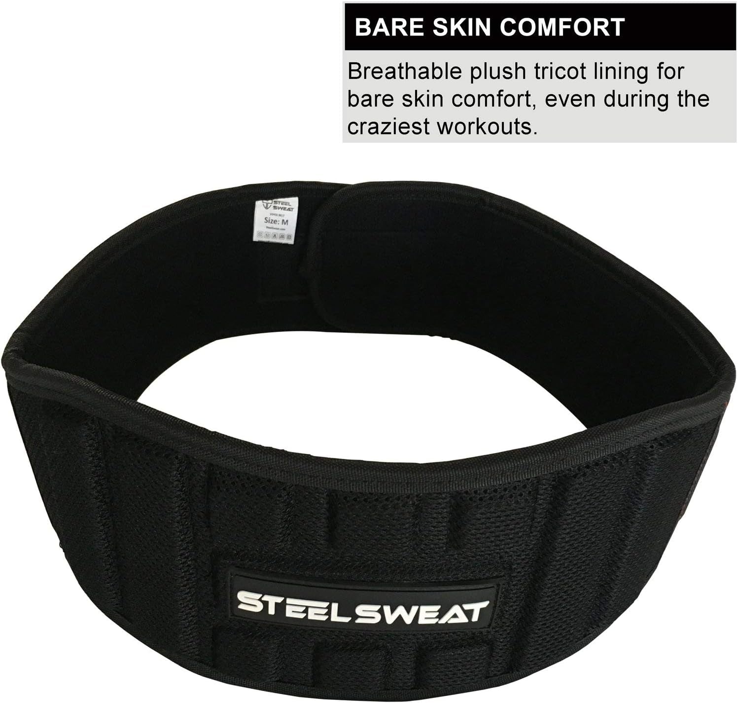 Weight Lifting Belt - Nylon 6-Inch Firm & Comfortable Back Support, Best for Workouts at the Gym, Weightlifting or Crossfit. Easily Adjustable Viper Large