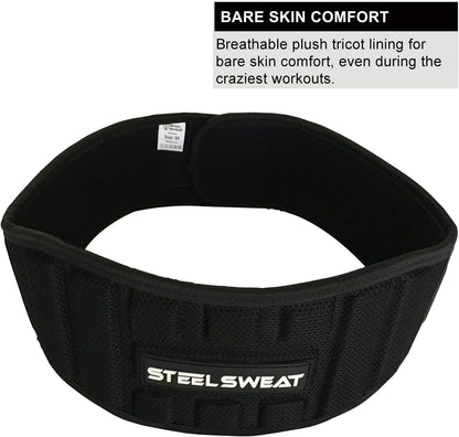 Weight Lifting Belt - Nylon 6-Inch Firm & Comfortable Back Support, Best for Workouts at the Gym, Weightlifting or Crossfit. Easily Adjustable Viper Large