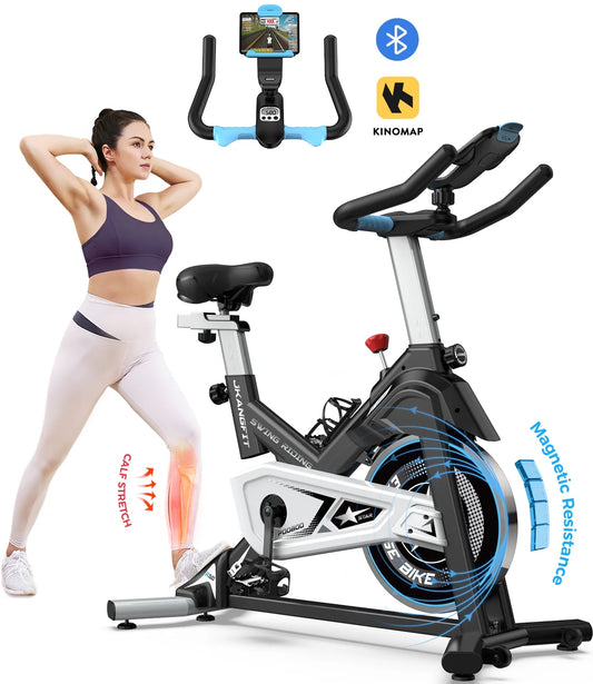 Bluetooth Magnetic Exercise Bike Indoor Cycling Bike Stationary Bikes 40Lbs Flywheel 350Lbs