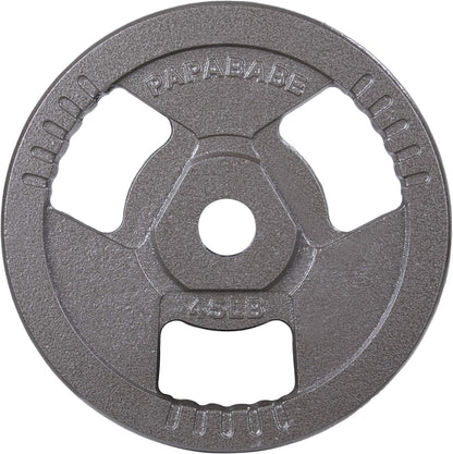 Weight Plates 2-Inch Olympic Grip Plate Sets for Strength and Conditioning Workouts and Weightlifting (45 LB, Single)
