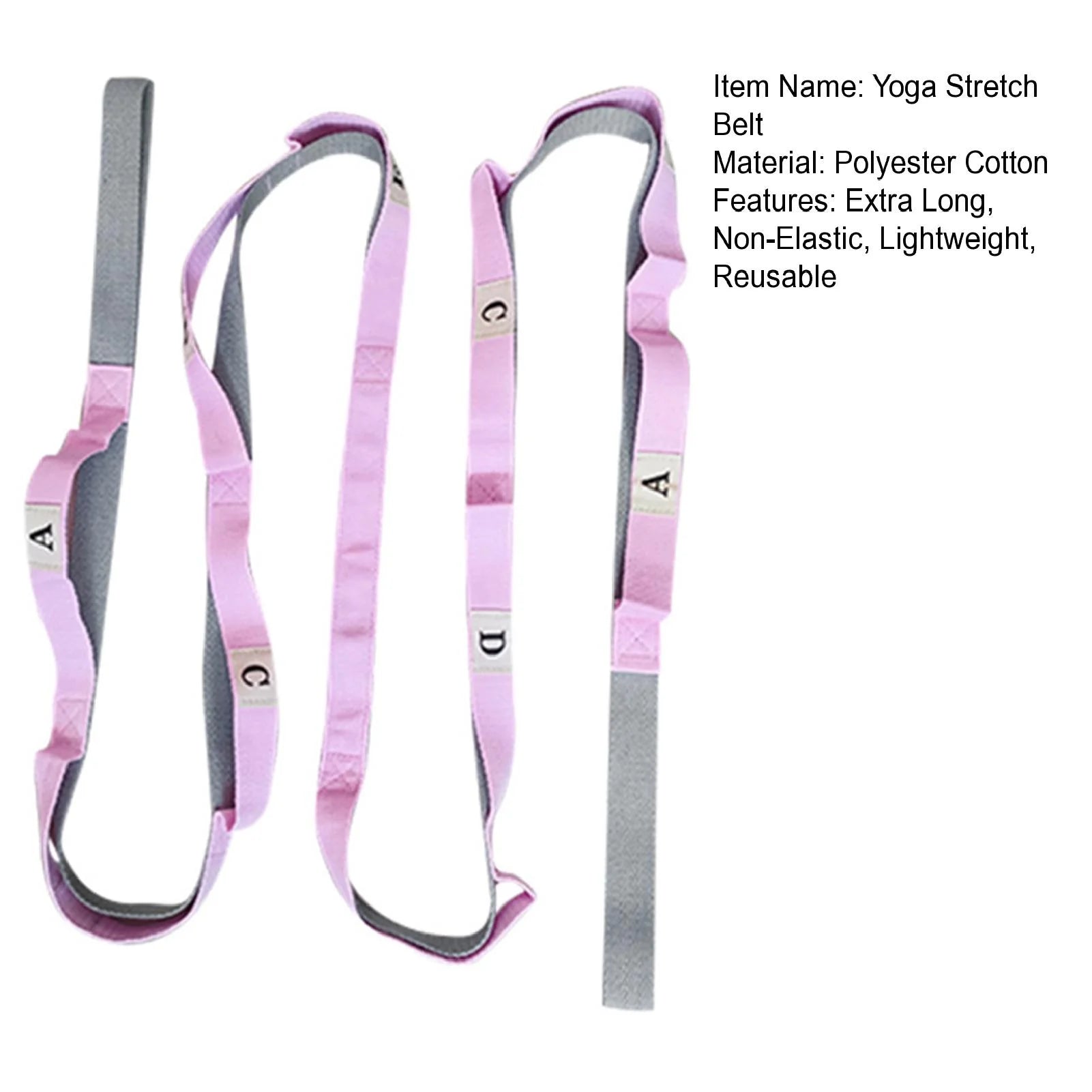 Yoga Stretching Strap with Multi-Loop Wear-Resistant Non-Elastic Physical Therapy Stretch Band Leg Stretch Strap