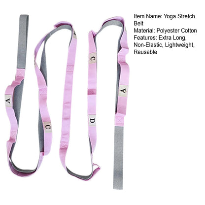 Yoga Stretching Strap with Multi-Loop Wear-Resistant Non-Elastic Physical Therapy Stretch Band Leg Stretch Strap